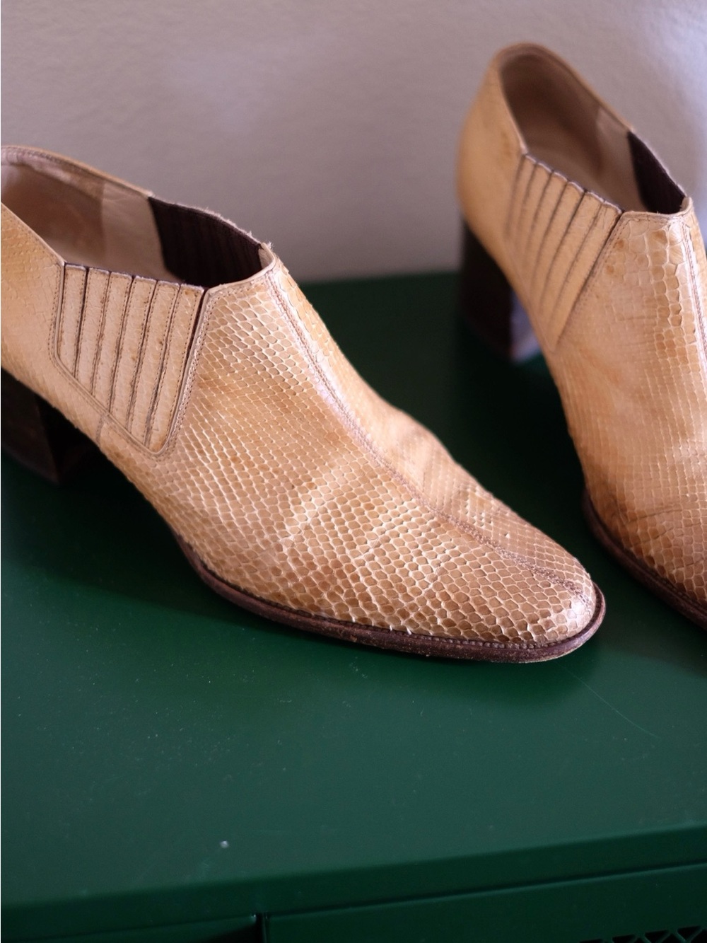Fratelli Rossetti Tan Snakeskin Leather Booties